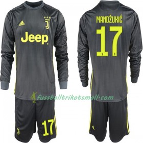 Fußballtrikots Juventus Turin Mario Mandzukic 17 Kinder 2018-2019 Langarm Auswärts-trikot kaufen